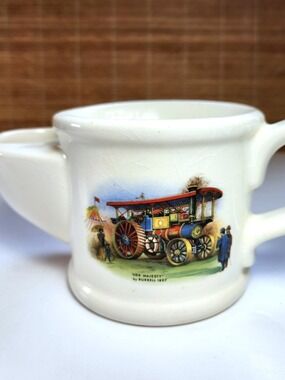 Vintage Wade England Shaving Mug “Her Majesty” Steam Engine Large Transferware